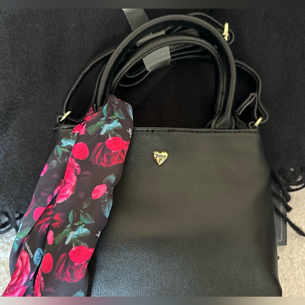 Juicy Couture Black Bag with Floral Accent